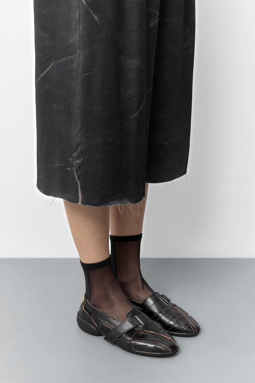 Miista Loda Ballerina Flat Leather Slip On Avant Garde Vintage Dark Academia 6.5